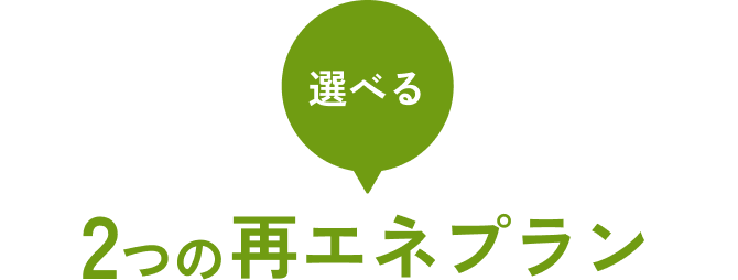 選べる 2つの再エネプラン